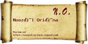 Noszál Oriána névjegykártya